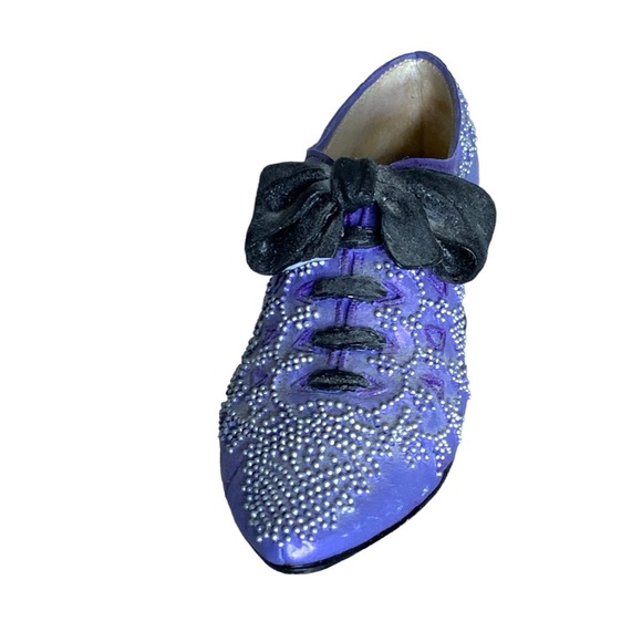 Just The Right Shoe French Velvet Victorian Vintage Mini High Heel Retired 2001 - Picture 8 of 16